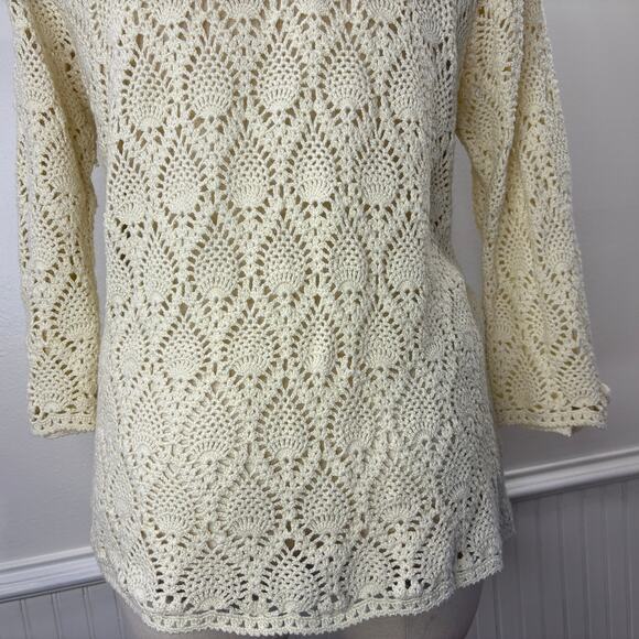 Liz Claiborne Woman by Elisabeth Size 1X Crochet Knit Vintage Cardigan Sweater - Picture 13 of 14